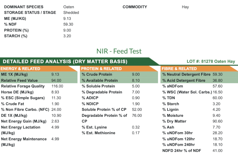 23/24 Season Oaten Hay