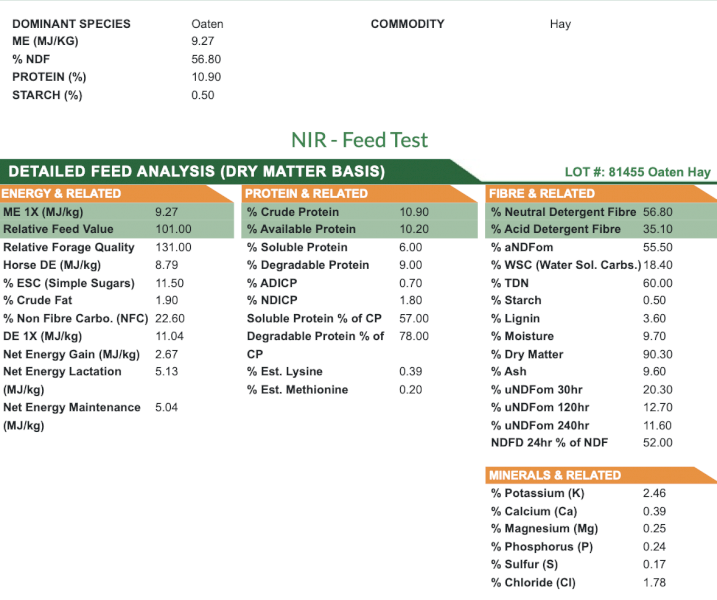 Oaten Rye Hay 8x4x3 Bales