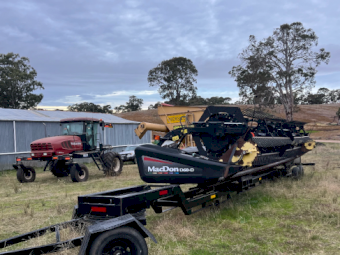 2012 MacDon 155 Windrower with 30ft Front and 35ft Trailer