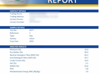 125mt Vetch Hay 635kg 8x4x3 Bales