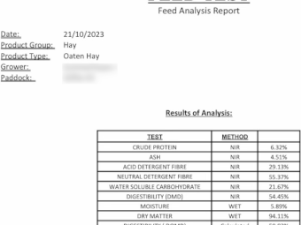 180mt Oaten Hay 600kg 8x4x3 Bales