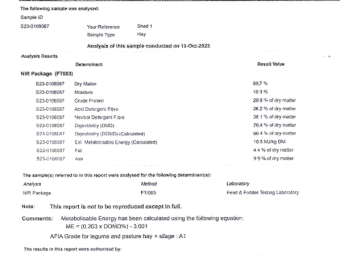 1500mt Vetch Hay 600kg 8x4x3 Bales