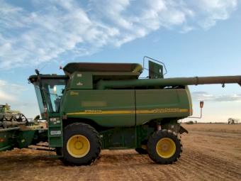 2002 John Deere 9750STS Header with 2 Fronts and Trailers