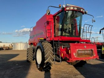 2020 Case IH 6130 with 40ft 2152 MacDon front & trailer