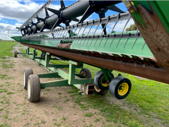 John Deere 9670 Header and a 635D Front