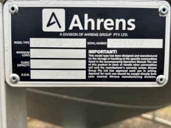 Under Auction - UNRESERVED Nhill and District Sporting Club New Ahrens 37 Tonne Field Bin Auction 