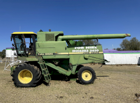 1985 John Deere 8820 Header with 30ft Front and Comb Trailer