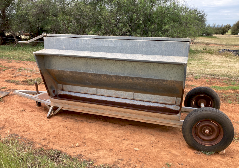 Paton Galv Mobile Sheep Self Feeder with Trailing Wheels
