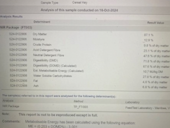 80mt Barley Hay 8x4x3 Bales Top Bales