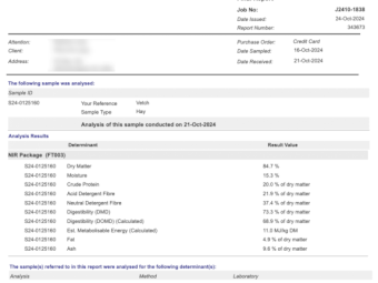 100mt Vetch Hay 720kg 8x4x3 Bales