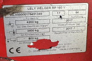2017 Lely Welger RP 160 V Xtra Round Baler