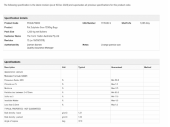 Potassium Sulphate Granular