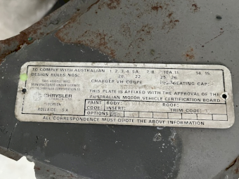 1972 Valiant Charger VH Coupe