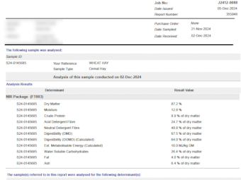 200mt Wheaten Hay 650kg 8x4x3 Bales