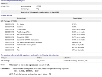 100mt Vetch Hay 640kg 8x4x3 Bales