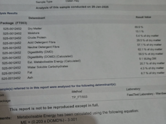 250mt Oaten Hay 620kg 8x4x3 Bales