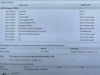80mt Wheaten Hay 700kg 8x4x3 Bales