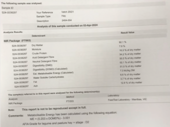 200mt Vetch Hay 620kg 8x4x3 Bales