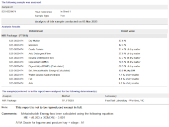 40mt Vetch Hay 580-600kg 8x4x3 Bales