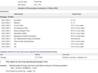 200mt Barley Hay 550kg 8x4x3 Bales
