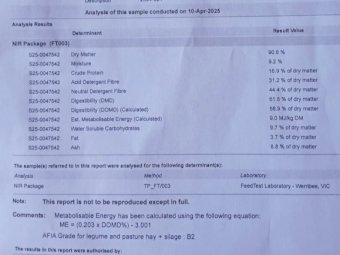 90MT Lucerne Hay 8X4X3 Large Square Bales