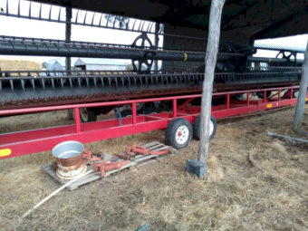 2009 Case IH 2152 Draper Front on Trailer