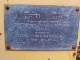 WANTED Backend to suit International B40-1 Front End Loader