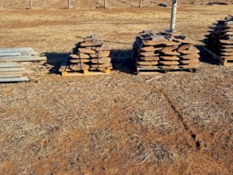 Various Secondhand treated pine posts plus steel strainers