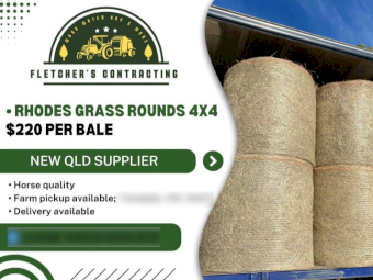 Rhodes Grass Hay Round Bales no gst so $220 a bale