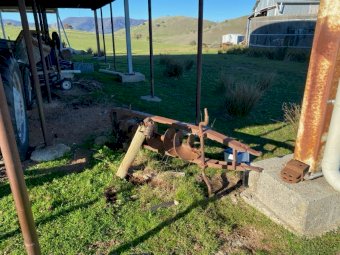 Massey Ferguson Grey Tractor with Post Hole Digger And Belt Pulley