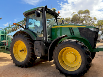 2013 John Deere 7230R Tractor and Goldacres 6536 Boomspray