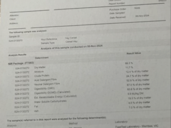 B Double Load Barley Vetch Hay 670kg 8x4x3 Bales
