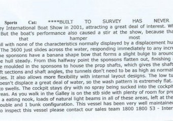 2001 Haines Signature 3600 Express Sports Catamaran