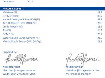 120m/t 25' Season Oaten Hay