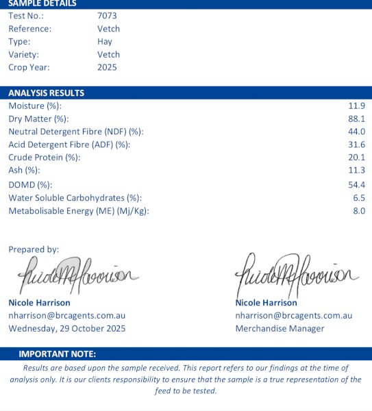 25' Season Vetch Hay