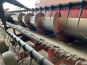Case IH 2366 Combine with 30 ft front and Trailer
