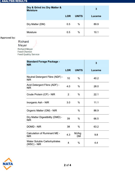 500mt Lucerne Hay 625kg 8x4x3 Bales