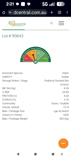 Clean Bright Oaten Straw 8x4x3 Bales