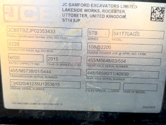 2015 JCB 541/70 Telehandler