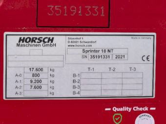 2021 Horsch Sprinter 18 NT Air Seeder