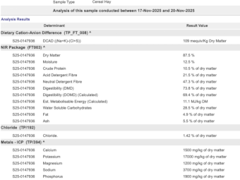 200mt Barley Hay 700kg 8x4x3 Bales