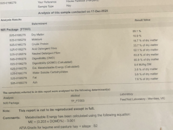 180mt Vetch Hay 610kg 8x4x3 Bales