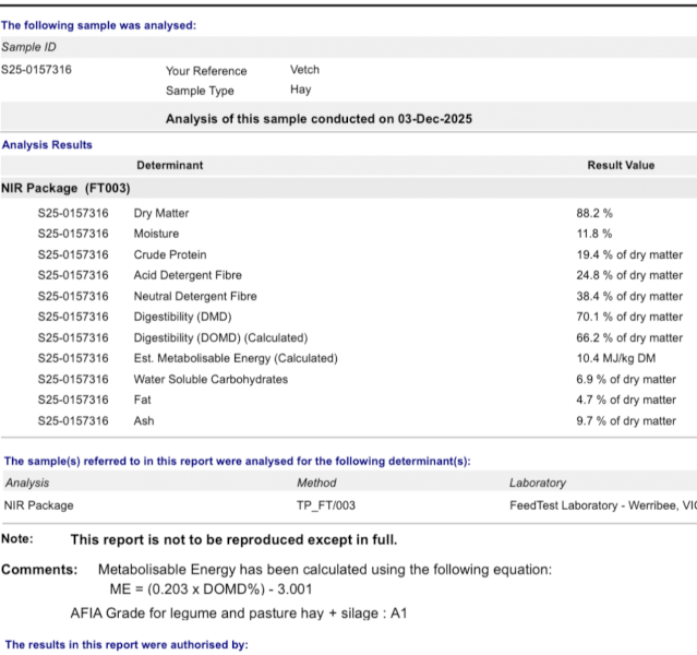 500 8x4x3 Bales 25/26 Season Vetch Hay