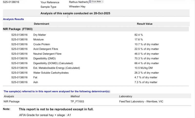 200 mt Wheaten Hay Shedded