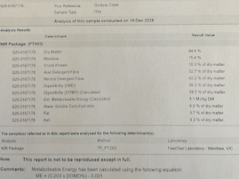 400 x Annual Rye and Clover Hay 5x4 Round Bales