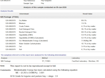 200mt Rye Grass Hay 500kg 8x4x3 Bales