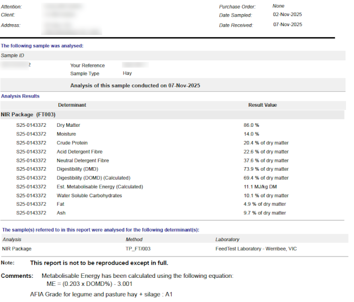 200mt Vetch Hay 600-650kg 8x4x3 Bales