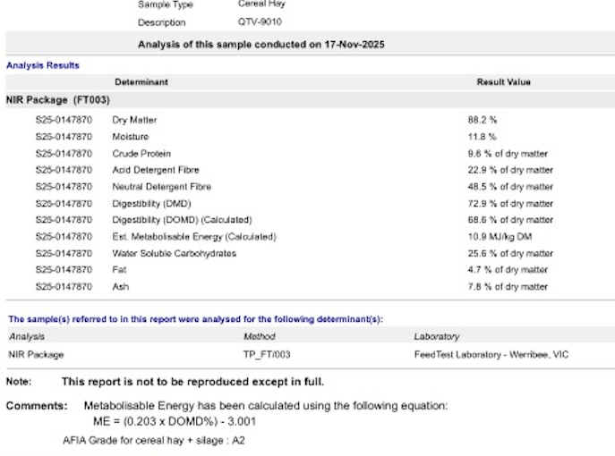 250mt Oaten Hay 780kg 8x4x3 Bales