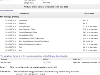 200 m/t Oaten Hay 26 Season