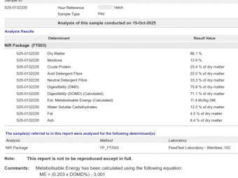 300mt Vetch Hay 650-700kg 8x4x3 Bales